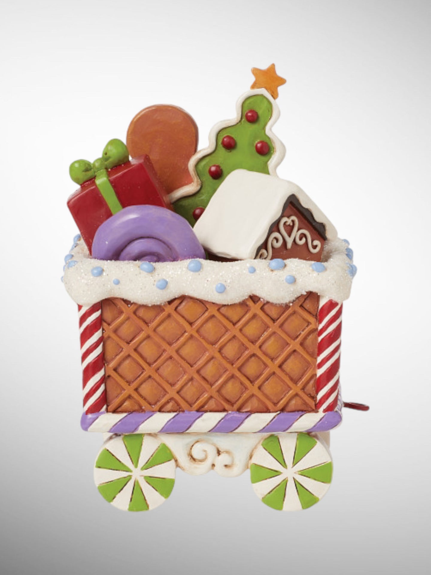 Jim Shore Gingerbread Christmas - Railway Surprises Gingerbread Train Car Figurine